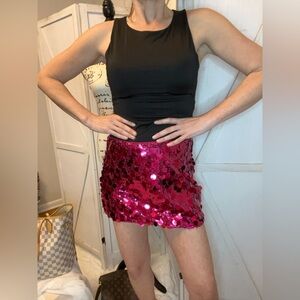 Taylor Swift Pink Sparkle Mini Skirt